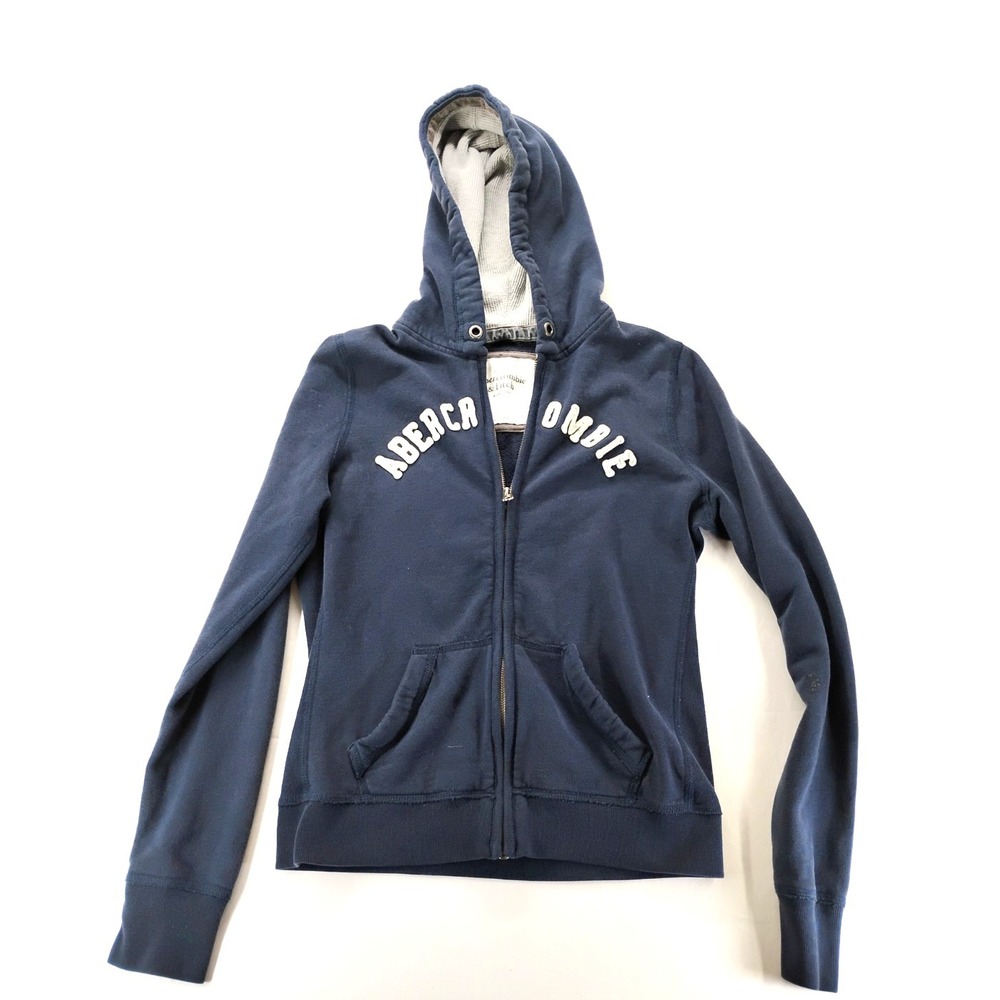 Abercrombie Fitch Full Zip Hoodie Womens Large Spell out Embroidered 90s‎ Y2K